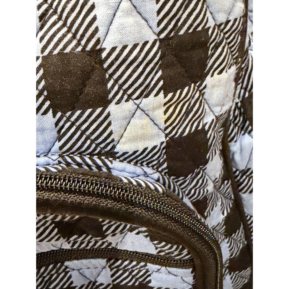 Vera Bradley Quilted Campus Backpack - Blue/Black Buffalo Plaid - Picture 5 of 10